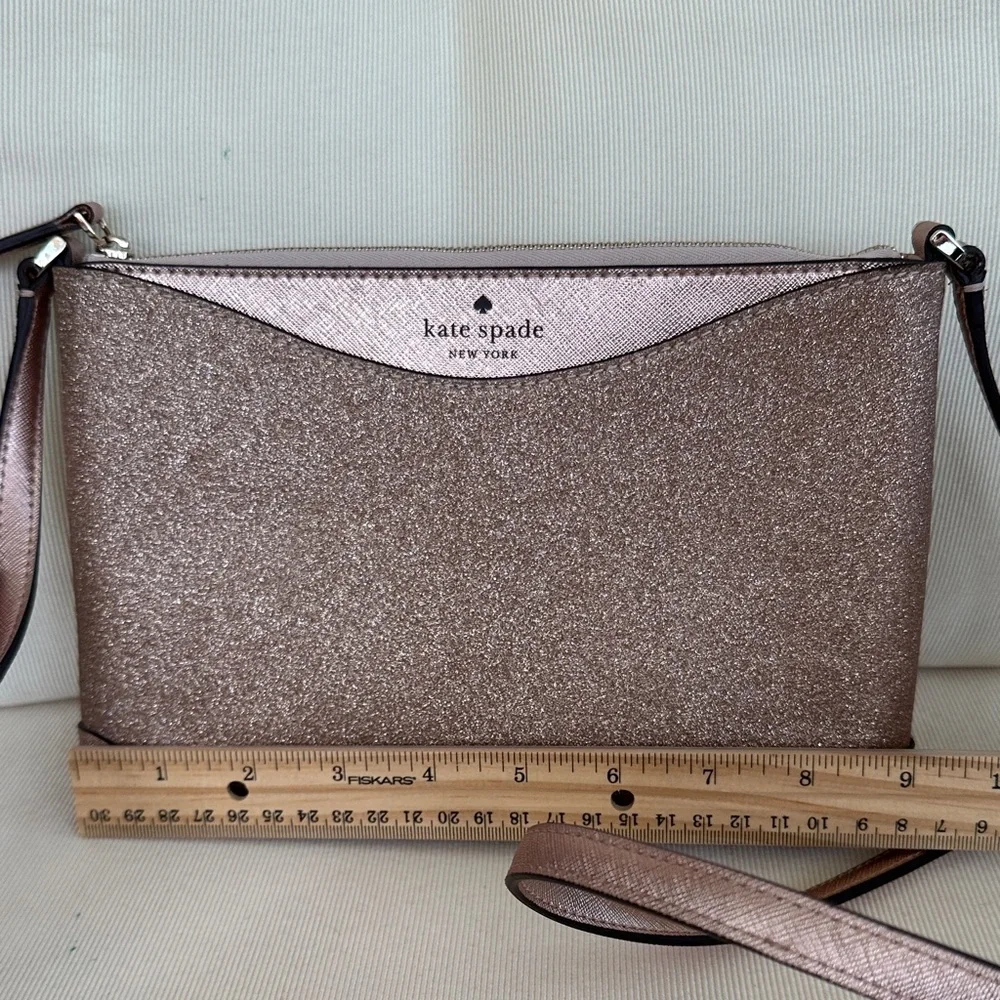 Kate Spade Shimmy Sparkling Rose Gold Crossbody Bag NWOT